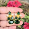 Deep Green Diopside Studs
